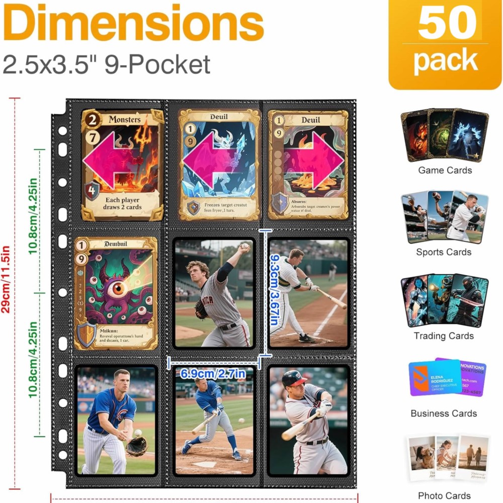 50Pack 900 Pockets Trading Car - Trading Card Binder avaliação e preço