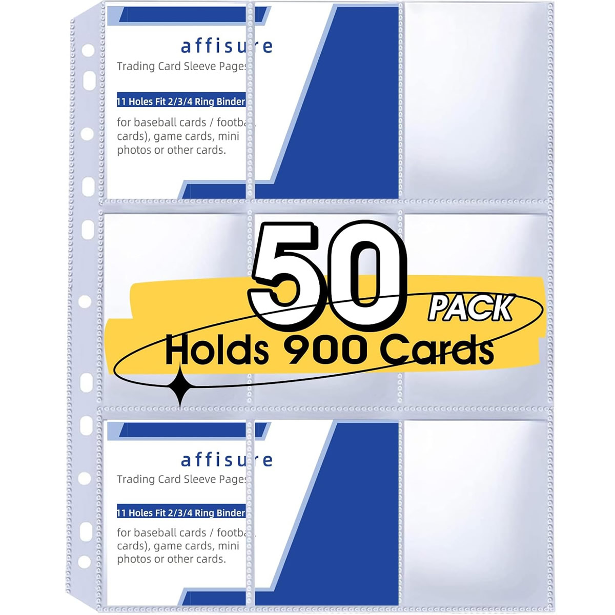 50 Pack 9 Pocket Card Sleeves  - Trading Card Binder avaliação e preço