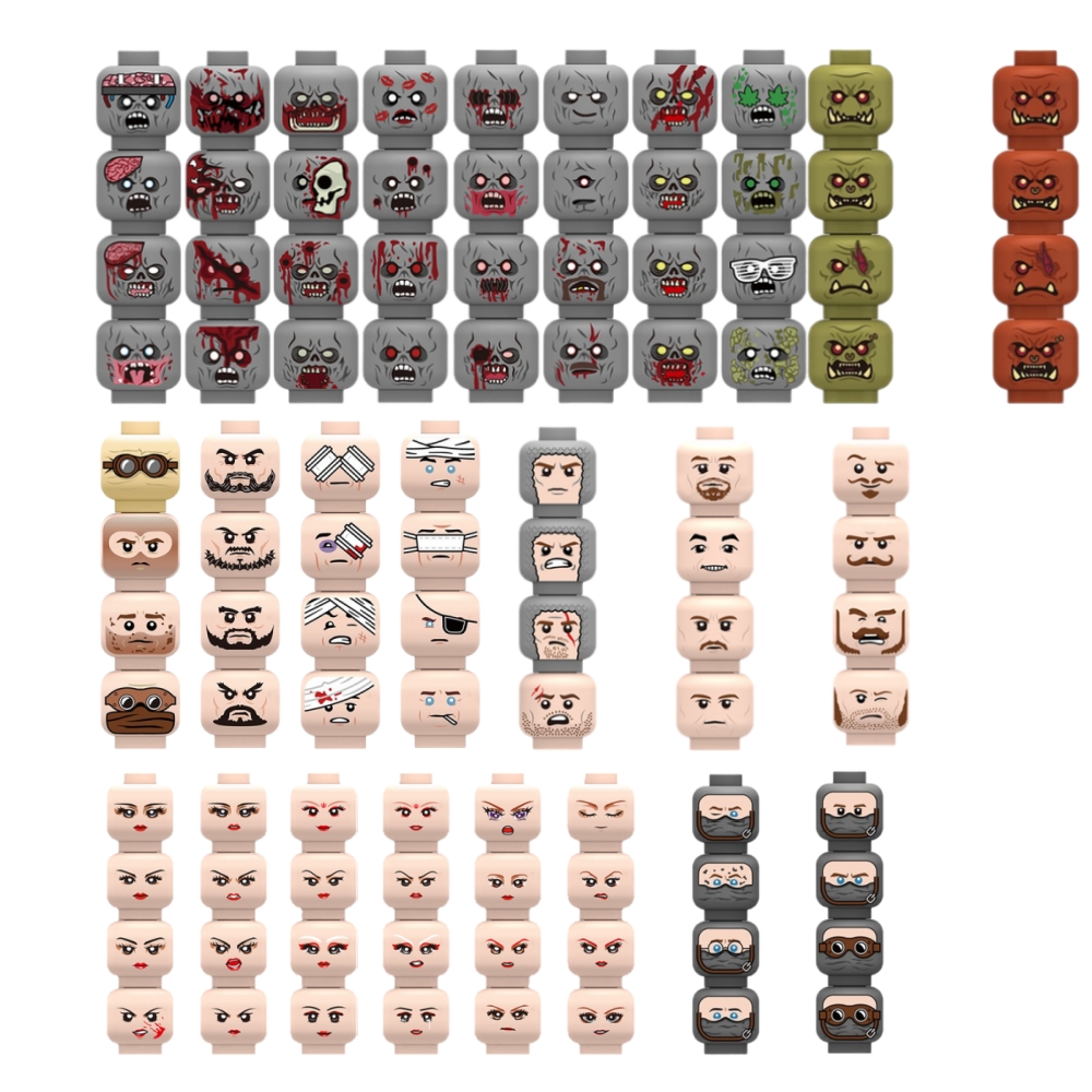 Injured Emotional Face Heads B - Lego Minifigure Holder avaliação e preço