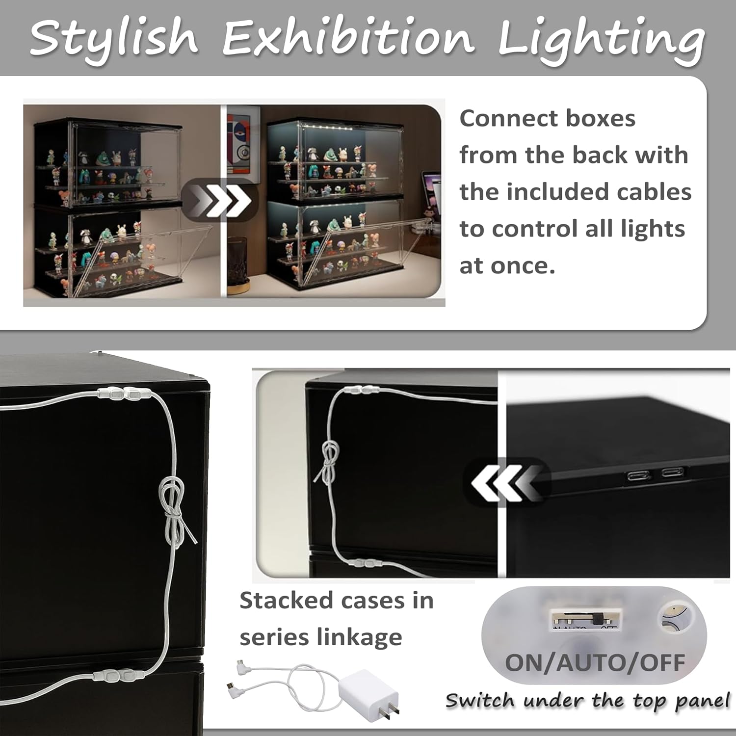 3-Tier Stackable LED Display C - Display Case Acrylic avaliação e preço
