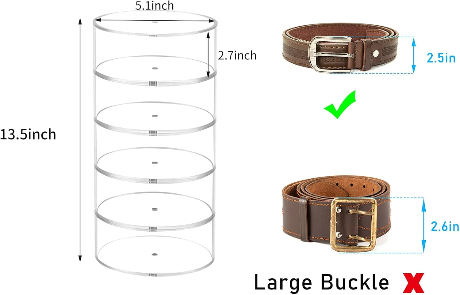 Belt Organizer, Acrylic Displa - Display Case Acrylic avaliação e preço